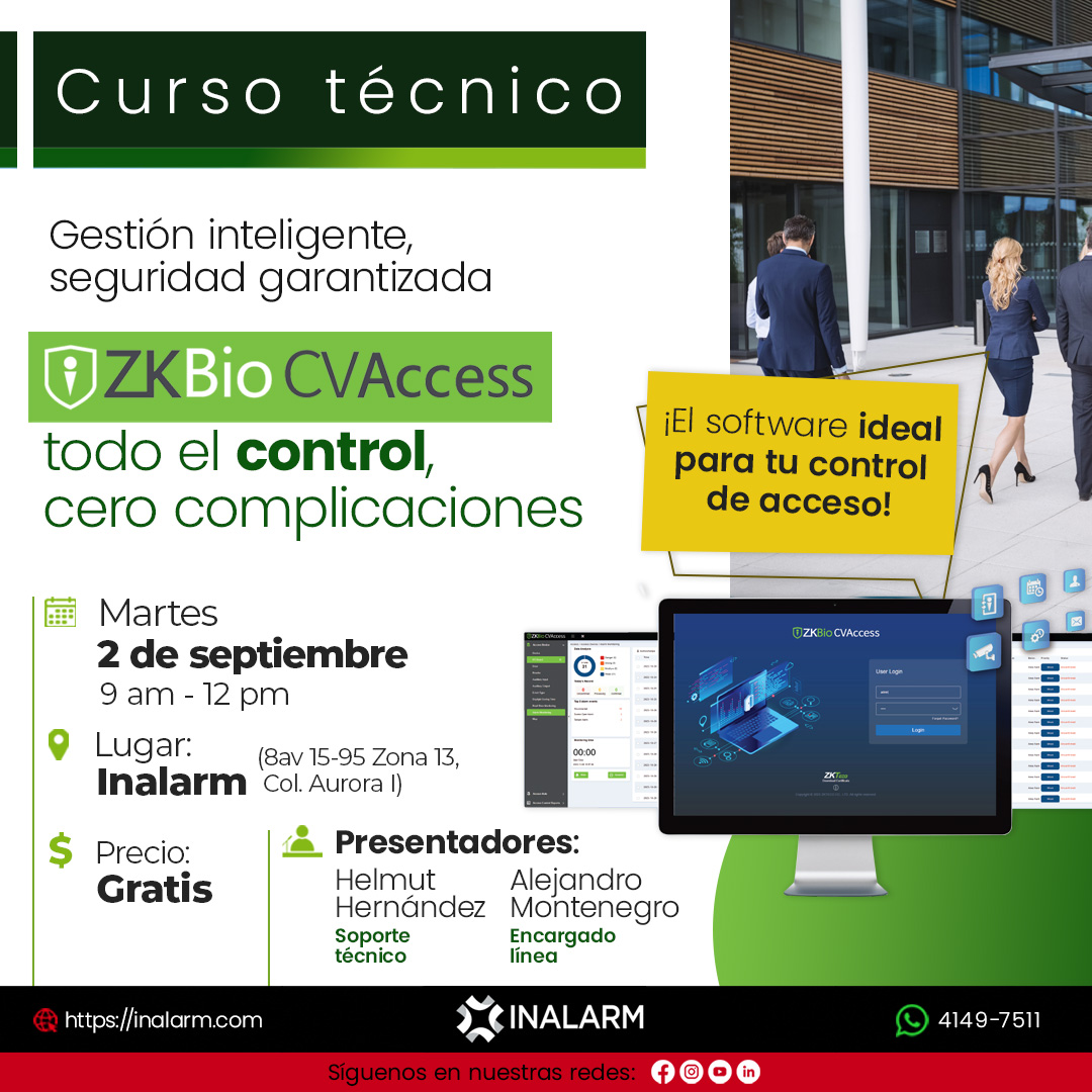 Curso técnico - Software control de acceso ZKBio CVAccess
