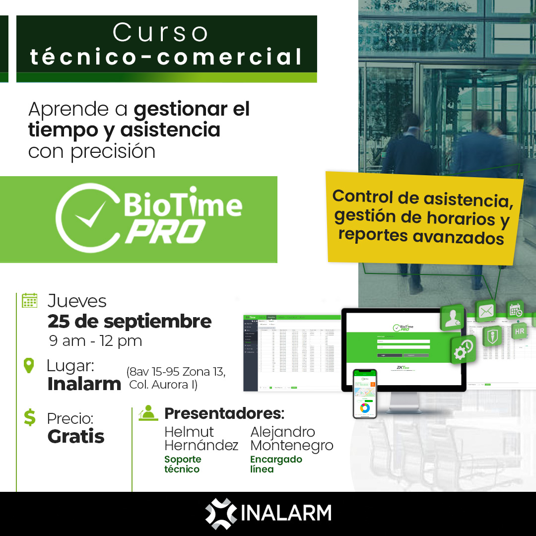 Curso técnico - Software Control de tiempo y asistencia BioTime Pro