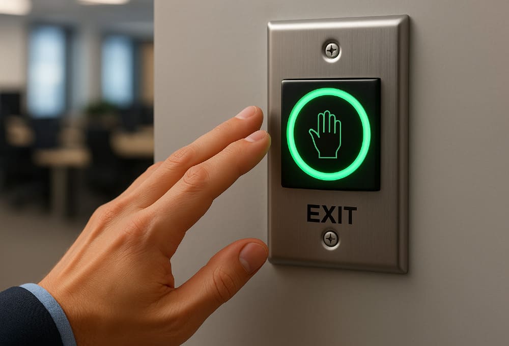 Boton de salida no touch para kit de control de acceso