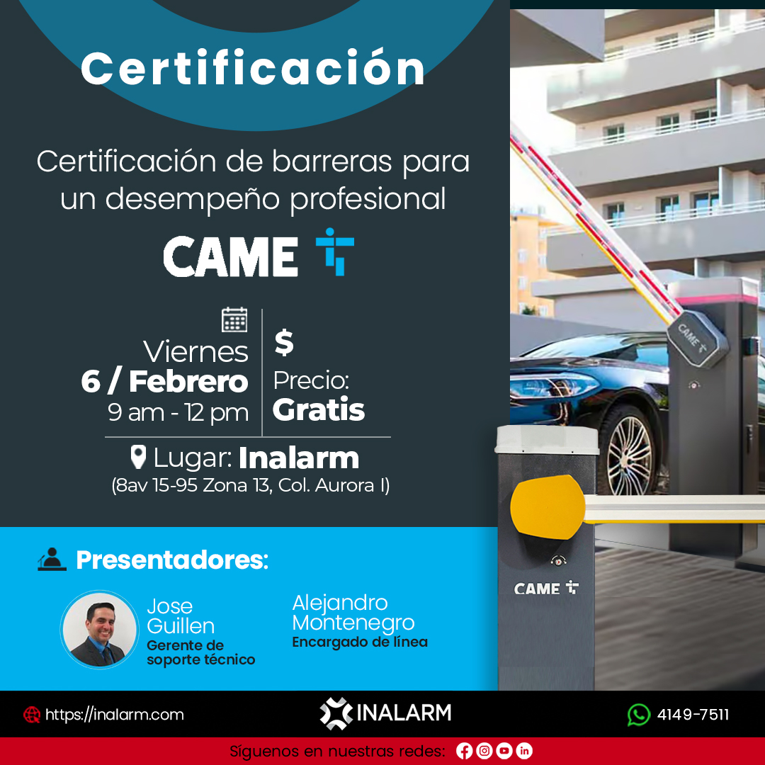 Certificación Barreras CAME