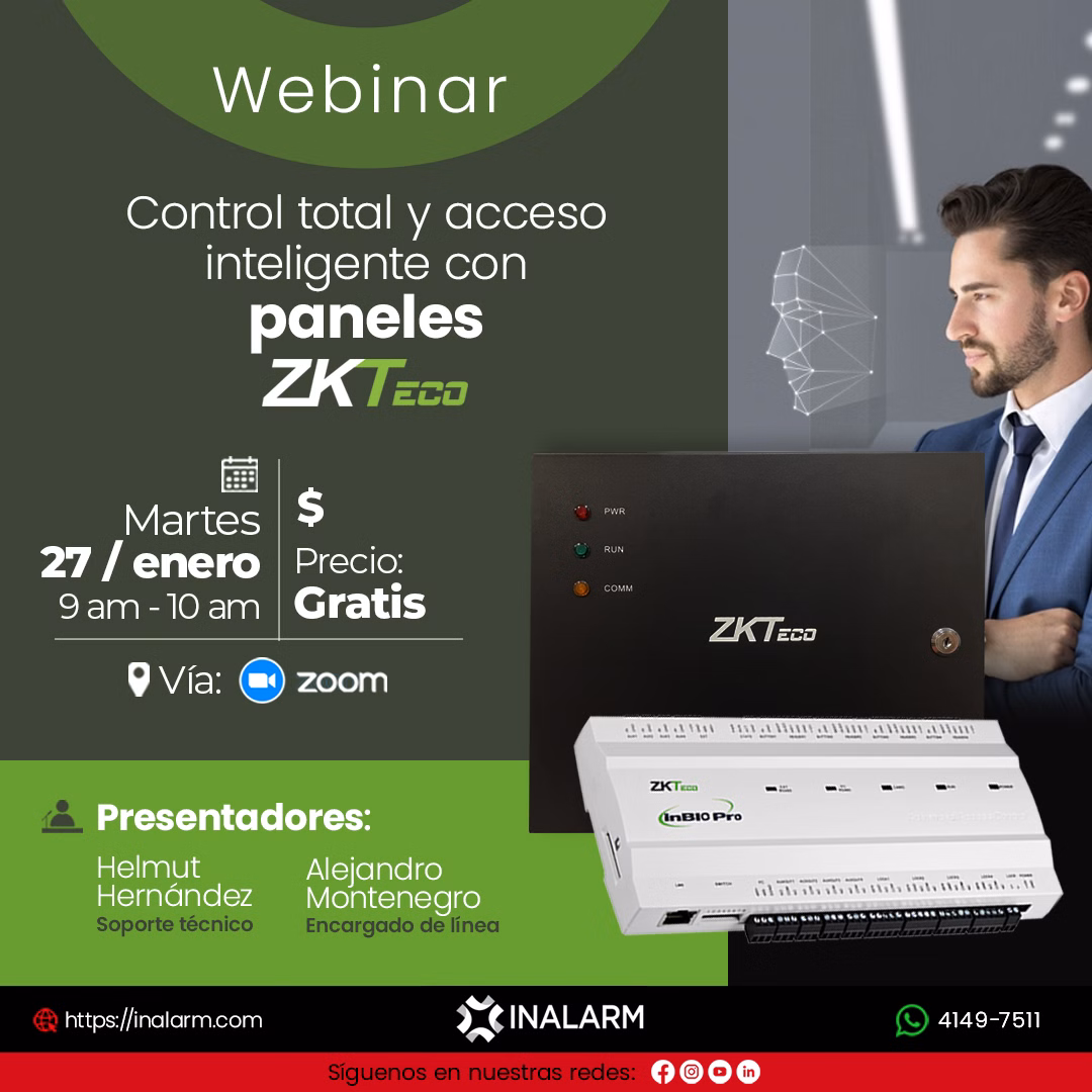 Webinar control total y acceso inteligente con paneles ZKTeco