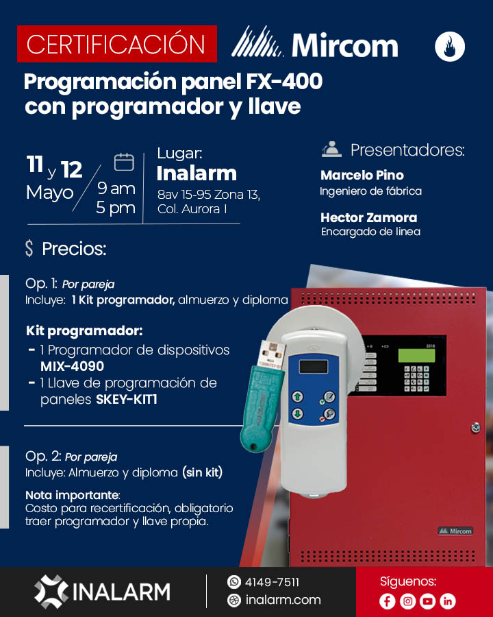 Certificación - Mircom / Panel Incendio FX-400