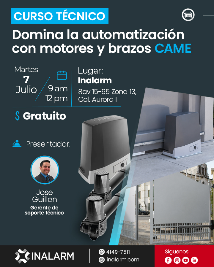 Curso técnico - Automatización motores y brazos CAME