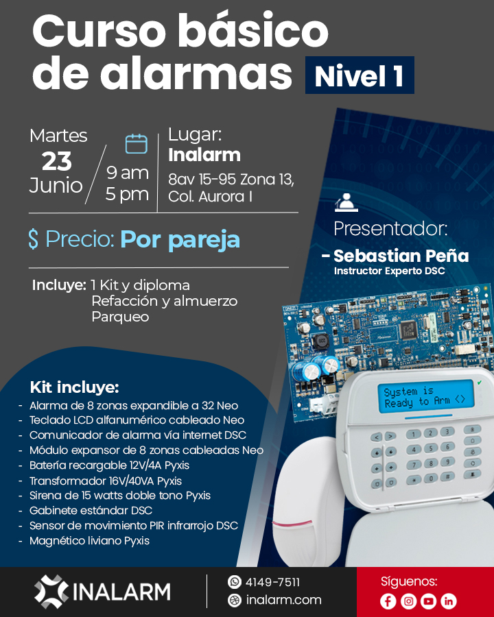 Curso técnico - Nivel 1 / Alarmas
