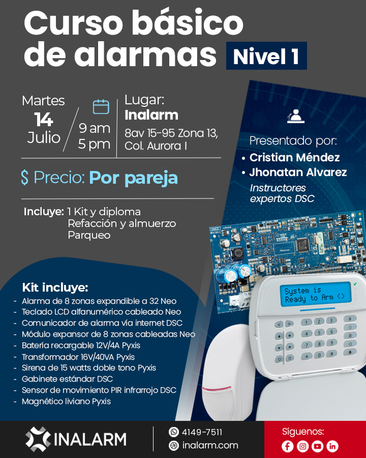 Curso técnico - Nivel 1 / Alarmas