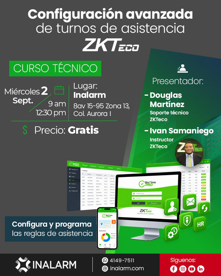 Curso técnico - Configuración asistencia BioTime Pro